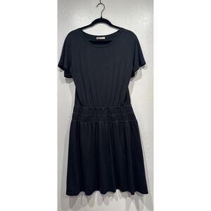 Marine Layer Esme Slub Mini Dress Women’s Size Large Smocked Faded Black Light